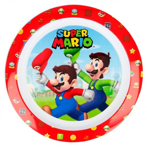 Plastikowy talerz Super Mario - czerwony