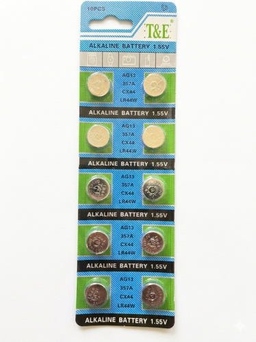 Alkalické gombíkové batérie AG13 1,55 V – 10 ks