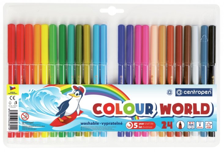 7550 tp 24 775502410 barevn popisova centropen colour world 7550 24 1 mm sada 24 ks