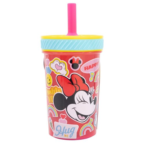 Bezpečný plastový pohár 370 ml - Minnie Mouse Flower Power