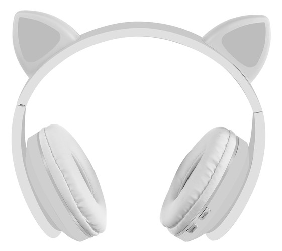 Słuchawki bezprzewodowe bluetooth radio fm mp3 kocie uszy podświetlenie led - B39M, białe