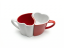Romantic red and white ceramic cups