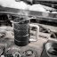 Gift set for men - mug with tire, spoon with wrench, and key chain