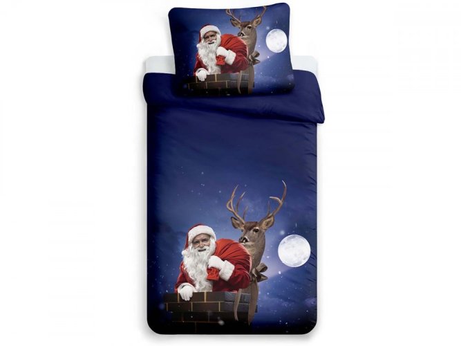 Arkusze 3D Microsaten SANTA - niebieski 140x200 i 70x90cm