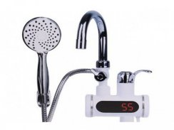 Faucet for instantaneous water heating with shower and LCD display - lower water supply