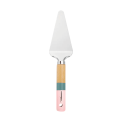 Kitchen spatula with wooden handle - pink-blue