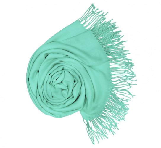 Dámská mentolová pashmina P118 / Dámská mentolově zelená šála