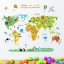 Colorful World Map Wall Sticker Decal Vinyl Animal Cartoon Wall Stickers For Kids Rooms Nursery Home