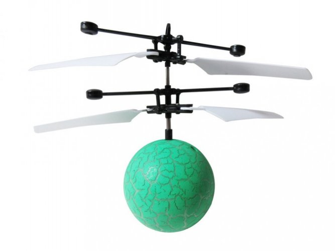 Kula helikoptera z zieloną diodą LED