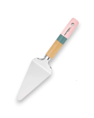 Kitchen spatula with wooden handle - pink-blue