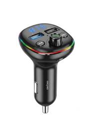 Bezprzewodowy nadajnik FM Bluetooth do samochodu z 2 portami USB, gniazdem TF/SD i wyświetlaczem LED