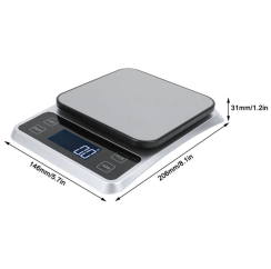 Kuchyňská digitální váha do 10 kg (1 g), stříbrná
