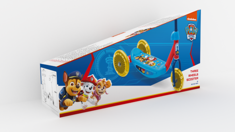 Detský trojkolový kolobežka Paw Patrol - chlapci