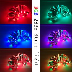 Color LED 2835 RGB strip with transformer and remote control - 5m