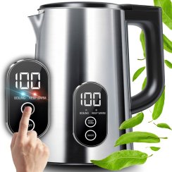 Elektryczny czajnik z regulacją temperatury 1,8 l wyświetlacz dotykowy stal 1800 W