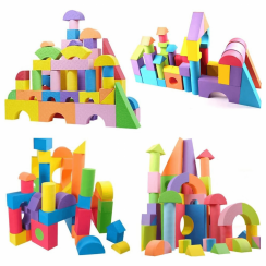 Sada pěnových bloků pro děti 50 kusů barevných skládaček