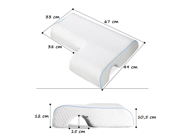 Couples pillow with hand space and memory foam