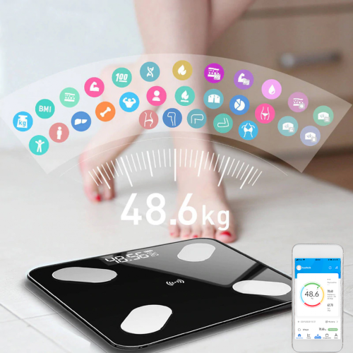 Analityczna waga łazienkowa bluetooth 180kg szkło