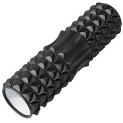 Masážní roller s výstupky – fitness, crossfit, tvrdý, černý