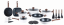 Set of pots with marble surface - 21pcs