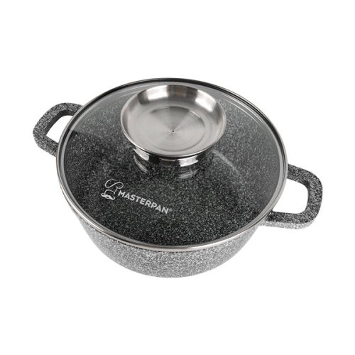 Aluminiowy garnek z nieprzywierającą marmurową powierzchnią - 6,5l