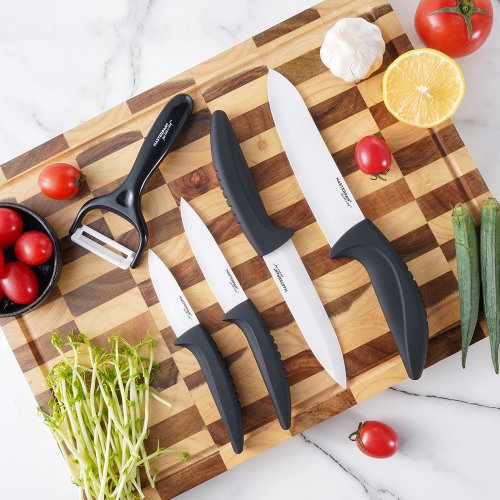Set of ceramic kitchen knives with white ceramic blade - 6 pcs