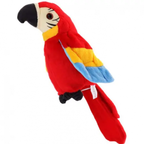 Interaktívny hovoriaci papagáj - červený
