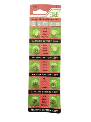Alkalické knoflíkové baterie AG4 1.55V – 10 ks