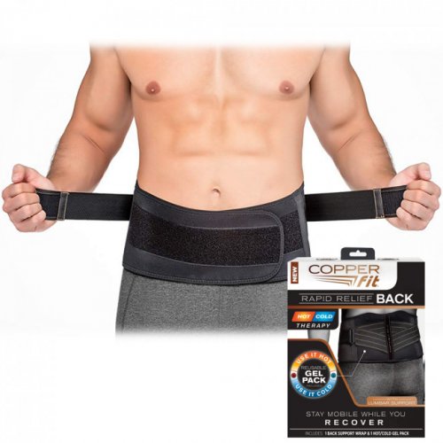 Neoprene lumbar belt with cooling / warming therapy