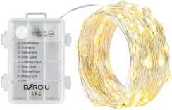 Vnitřní vánoční mikro řetěz 5 m 50 LED na baterie s časovačem - teplá bílá (WSaaa3258)