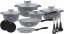 Set of kitchen utensils with marble surface and accessories for induction, gas and oven - 15 pcs
