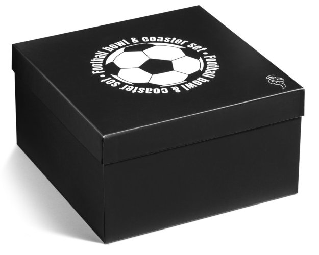 Soccer bowl with soccer coaster
