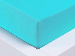 Jersey sheet Exclusive single bed - azure 90x200 cm