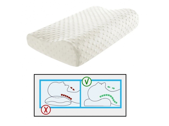 Head pillow with memory foam and cover 49 x 28 cm