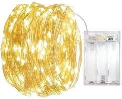 Vnitřní vánoční mikro řetěz 5 m 50 LED na baterie s časovačem - teplá bílá