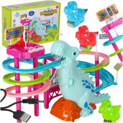 Tor wyścigowy z dinozaurami, dźwięki, światła