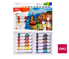 DELI Farby tempera 12szt 12 kolorów, 12ml COLOR EMOTION EC11-12