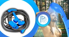Turistická sprcha na koupání umývání survival camping 12V hák