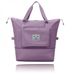 Skladacia cestovná taška s veľkým úložným priestorom - svetlo fialová