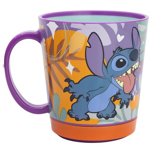 Bezpečný plastový hrnek 410 ml - Stitch Aloha