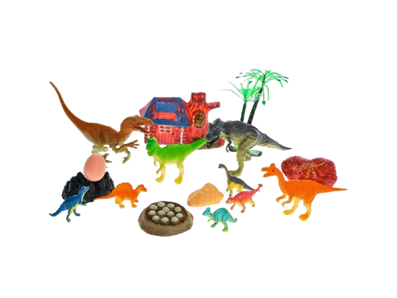 Súprava dinosaurov Dinoworld s príslušenstvom, 19 dielov v krabici