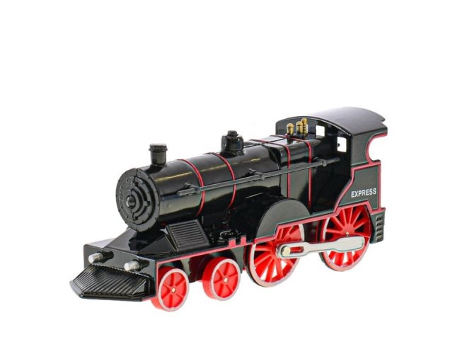 2-Play Traffic lokomotiva kov 14cm zpětný chod na baterie se světlem a zvukem v krabičce