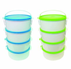 Plastikowa menażka 4-częściowa 4x1,1L 27x16cm