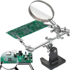 Sada na pájení – třetí ruka s lupou