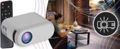 Mini projektor LED, przenośny, Wi-Fi, Full HD, TV, HDMI, 3000 lm, LCD + pilot - ER1160