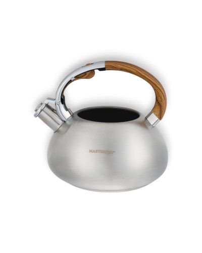 Ấm đun nước inox có còi và trang trí bằng gỗ - 3 l