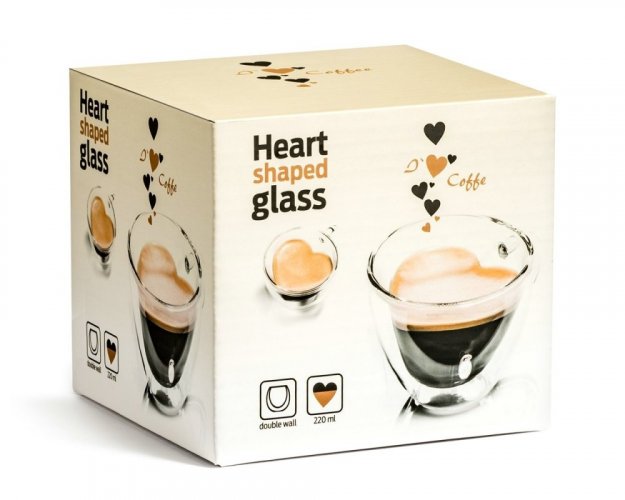 Double-walled heart-shaped thermo mug