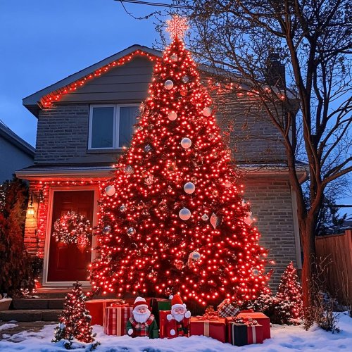 Vnitřní vánoční řetěz 25 m 250 LED - červená