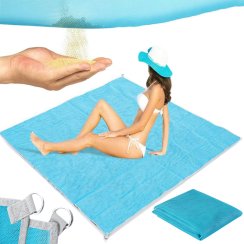 Plážová podložka deka na pláž XXL 200x200 Sand Free – modrá S045