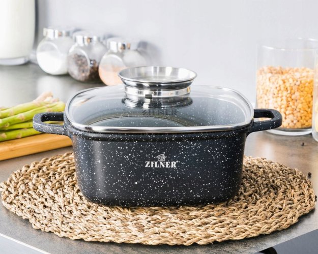 Set of 4 baking pans with marble surface - 8 pcs